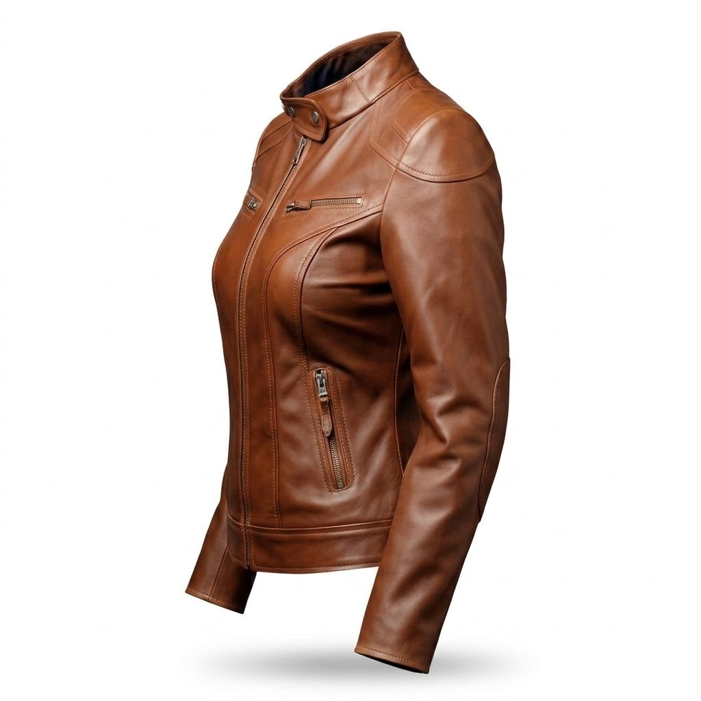 Women Brown Designer Leather Jacket - Timber AND Hide
