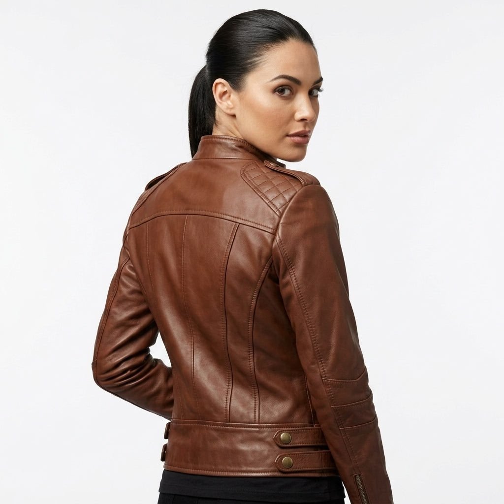 Women Real Leather Brown Style Leather Jacket - Timber AND Hide