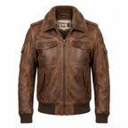 Women Vintage Leather Jacket - Distressed Brown Bomber Jacket - Timber AND Hide