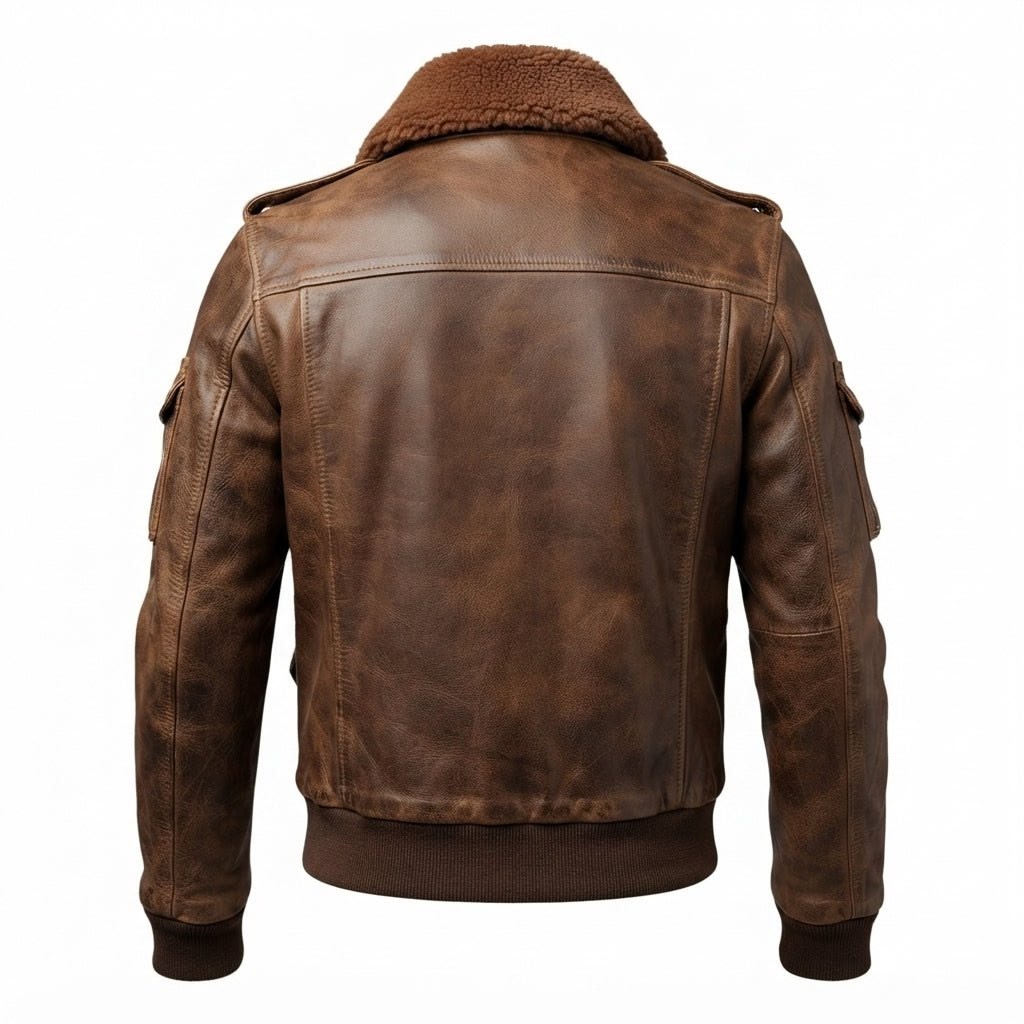 Women Vintage Leather Jacket - Distressed Brown Bomber Jacket - Timber AND Hide