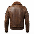 Women Vintage Leather Jacket - Distressed Brown Bomber Jacket - Timber AND Hide