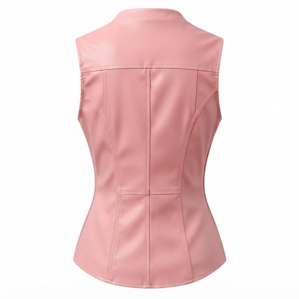 Women’s Baby Pink Leather Vest - Timber AND Hide