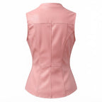 Women’s Baby Pink Leather Vest - Timber AND Hide