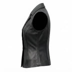 Women’s Black Casual Leather Vest - Timber AND Hide