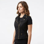 Women’s Black Suede Leather Vest - Timber AND Hide