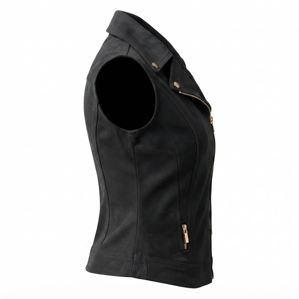 Women’s Black Suede Leather Vest - Timber AND Hide