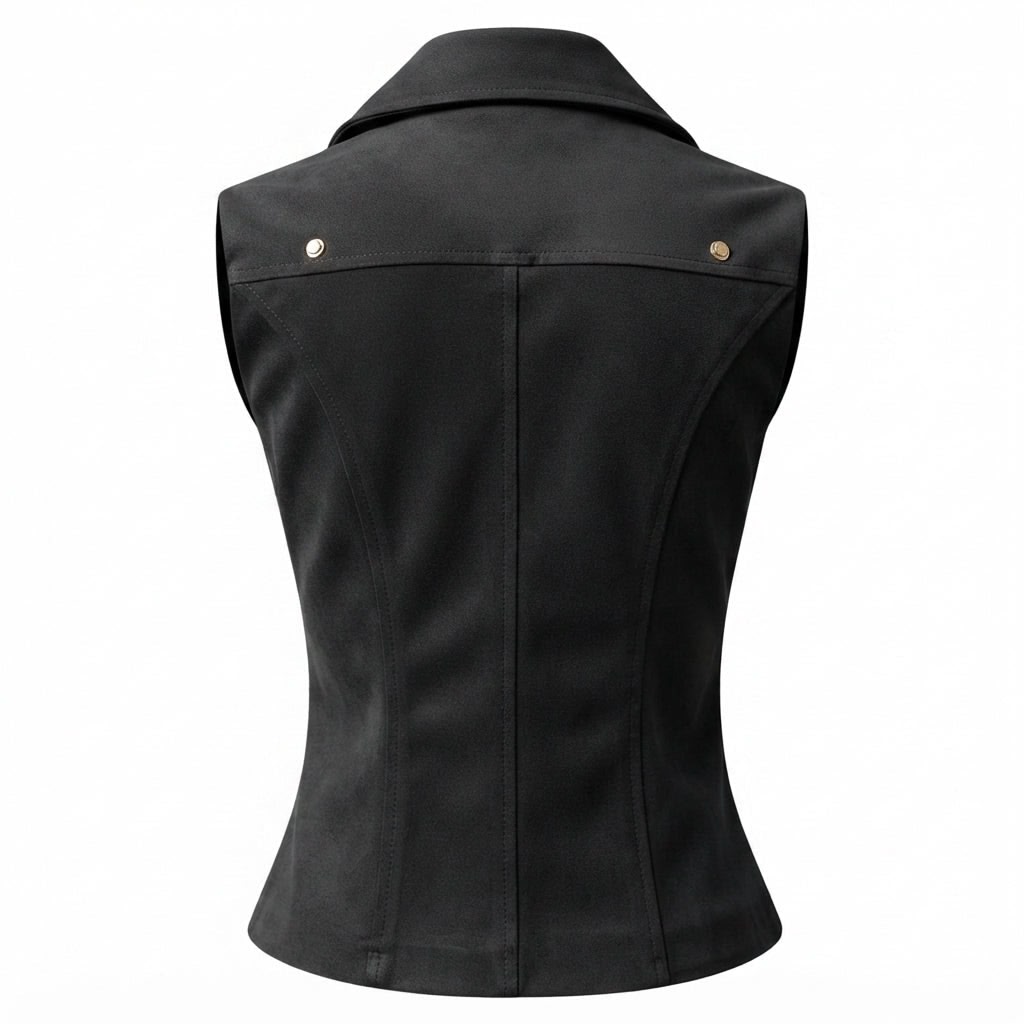 Women’s Black Suede Leather Vest - Timber AND Hide