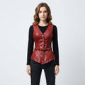 Women’s Burgundy Leather Vest - Timber AND Hide