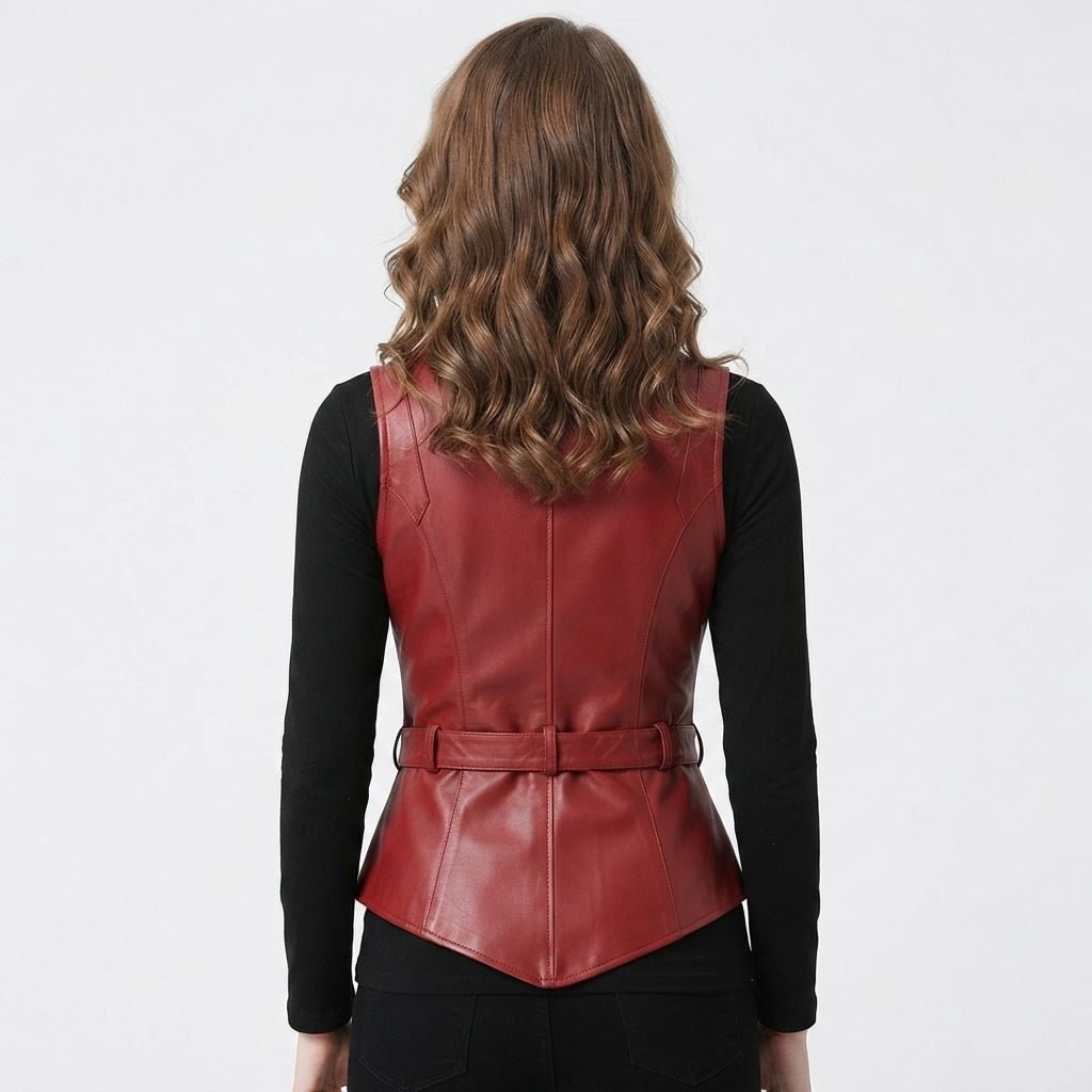 Women’s Burgundy Leather Vest - Timber AND Hide