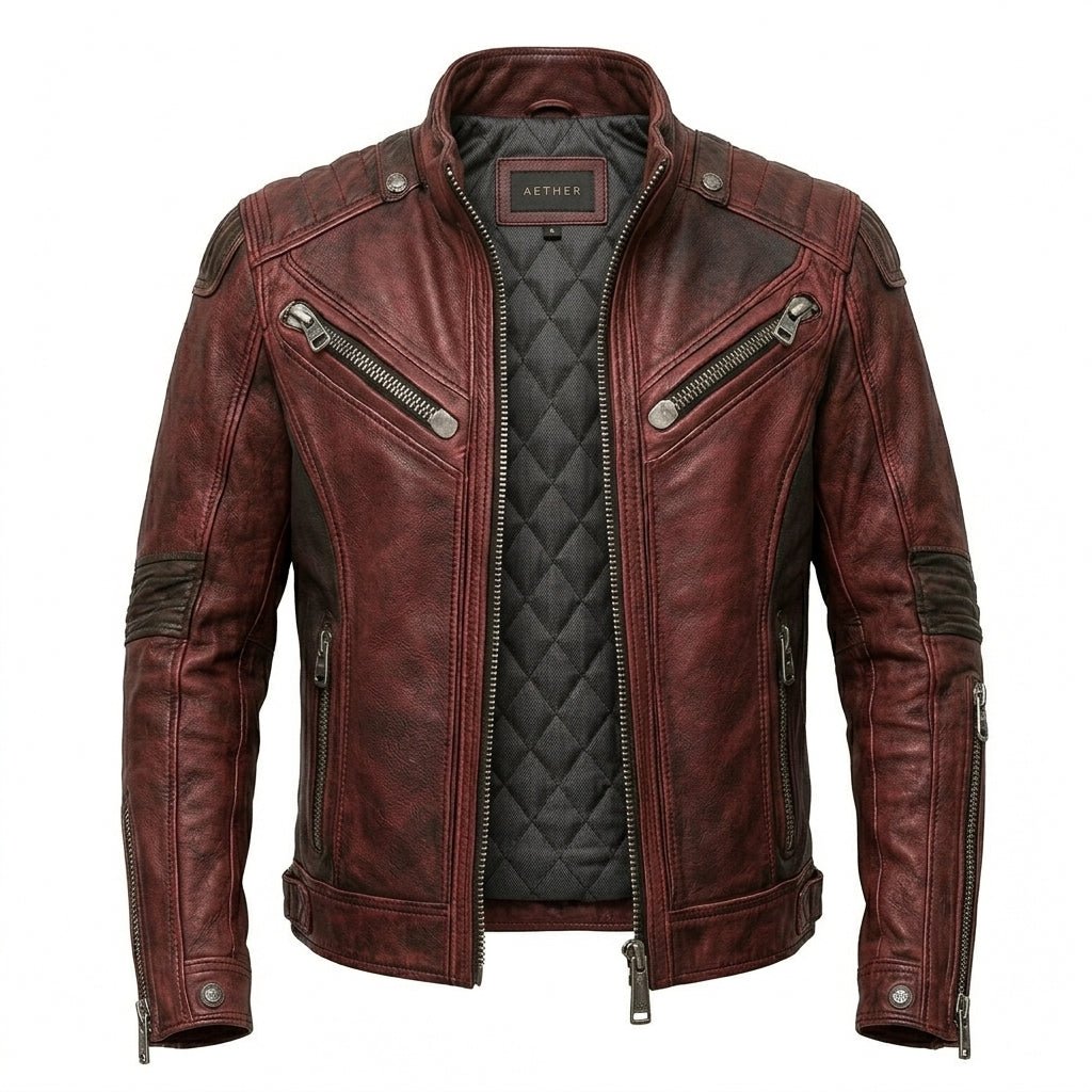 Yusef Red Leather Jacket - Leather Jacket for Men Red - Timber AND Hide