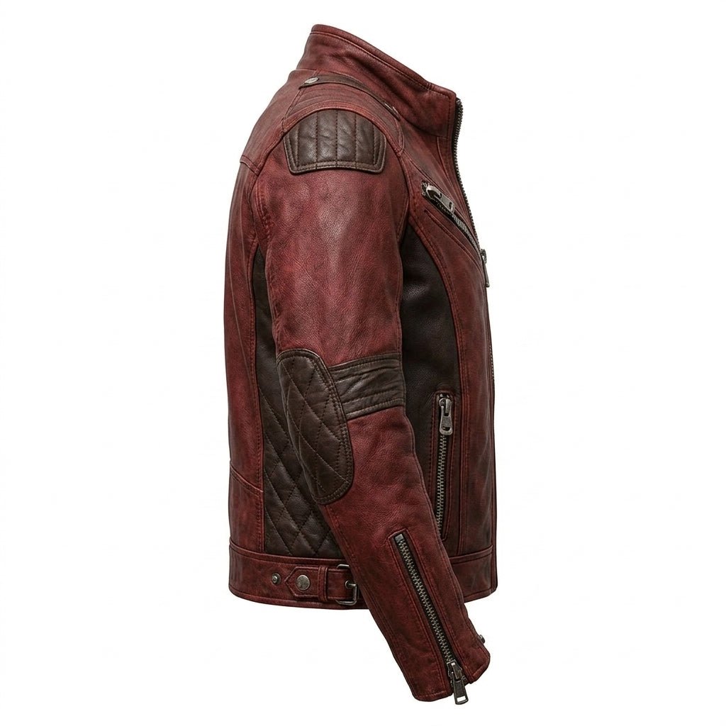 Yusef Red Leather Jacket - Leather Jacket for Men Red - Timber AND Hide